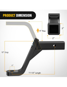 Montura de bola para remolque Nilight 92217B 3402 kg 10 cm 2