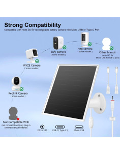 Cargador Solar 6W Orayafid IP65 para Cámaras de Seguridad 2