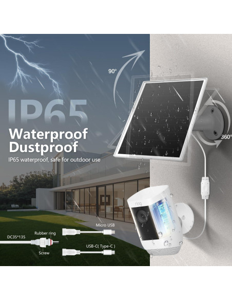 Cargador Solar 6W Orayafid IP65 para Cámaras de Seguridad Cargador Solar 6W Orayafid IP65 para Cámaras de Seguridad