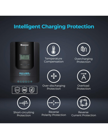 Controlador de Carga Solar MPPT Renogy 40A 12V/24V LCD