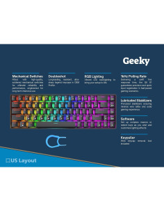 Teclado Mecánico Geeky GK65 SE 65% RGB 68 Teclas Negro 2