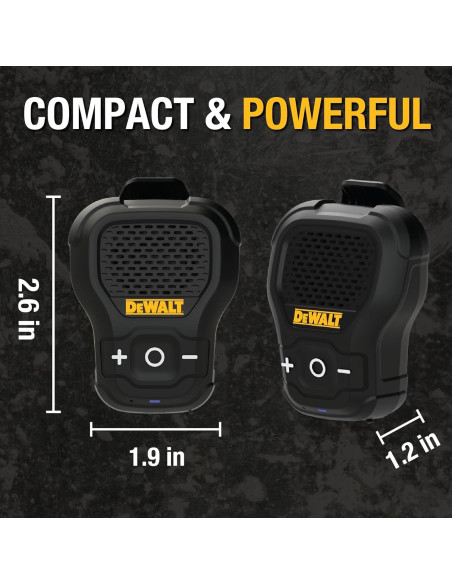 Altavoz Bluetooth DEWALT Portátil Resistente al Agua Negro