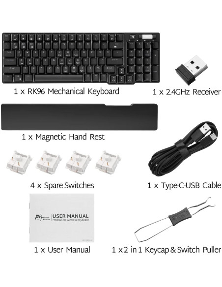 Teclado Mecánico RK ROYAL KLUDGE RK96 96 Teclas Inalámbrico