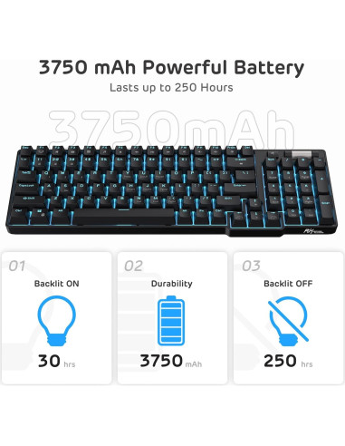 Teclado Mecánico RK ROYAL KLUDGE RK96 96 Teclas Inalámbrico