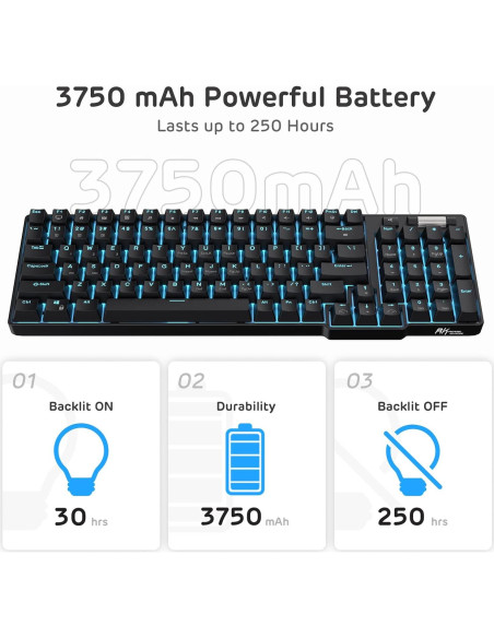 Teclado Mecánico RK ROYAL KLUDGE RK96 96 Teclas Inalámbrico