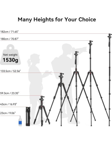 Trípode para cámara SmallRig 15551 2 en 1 71" Aluminio