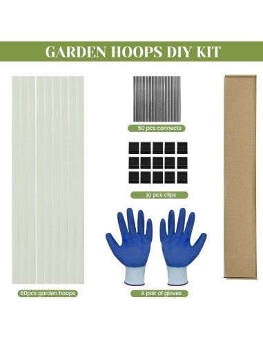 Arcos de Jardín Sunwuk 60pcs Tamaño M para Invernadero 2.5-5.5ft