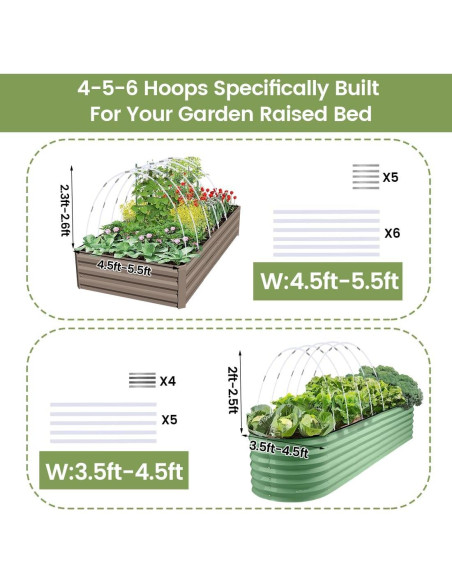 Arcos de Jardín Sunwuk 60pcs Tamaño M para Invernadero 2.5-5.5ft
