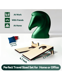 Juego de Cornhole Mini AIWEILUCK 2 Tableros Madera 25.6x18.3cm 2