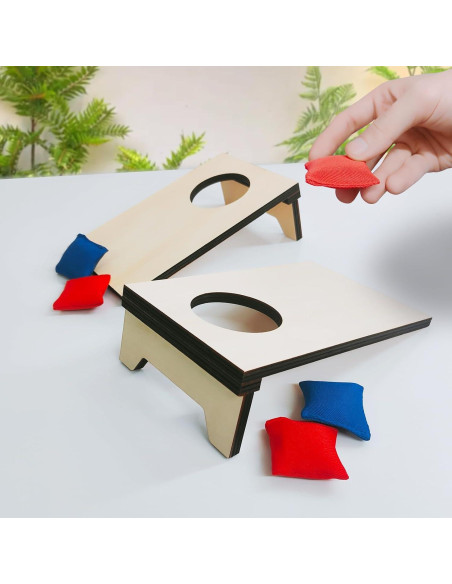 Juego de Cornhole Mini AIWEILUCK 2 Tableros Madera 25.6x18.3cm