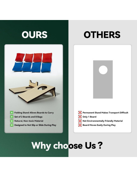 Juego de Cornhole Mini AIWEILUCK 2 Tableros Madera 25.6x18.3cm