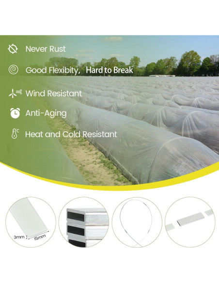 Arcos de Jardín Sunwuk 60pcs Tamaño M para Invernadero 2.5-5.5ft