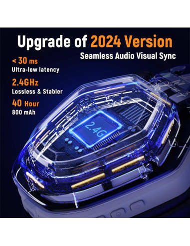 Auriculares Gaming Inalámbricos Ozeino OW810 40h Batería