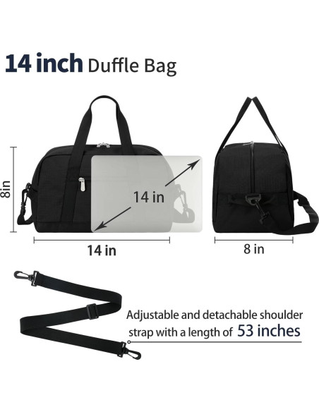 Bolsa de Gimnasio Pequeña Apenze 35.56x20.32x20.32cm Negra