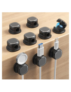 Organizador de Cables Funtin 9-Pack Negro, Clips Adhesivos