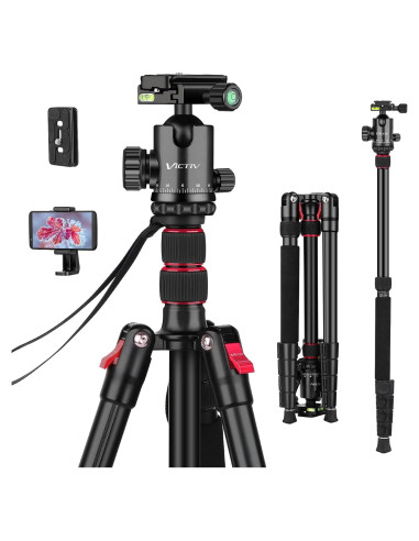 Trípode Profesional Victiv 206 cm Aluminio Compacto para Cámara
