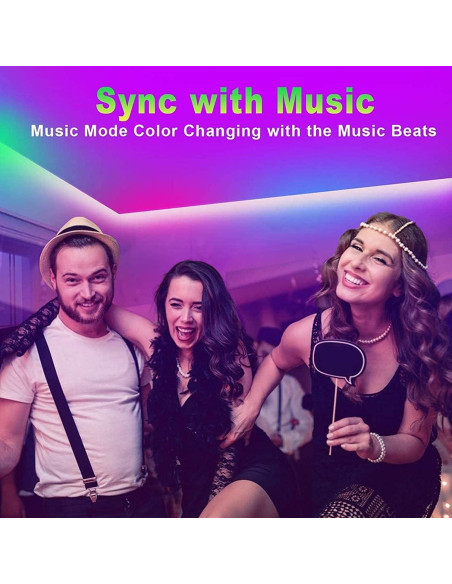 Tira LED Tenmiro 20m RGB Control App Sincronización Música