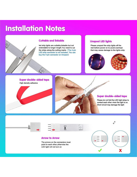 Tira LED Tenmiro 20m RGB Control App Sincronización Música