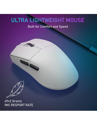 E-YOOSO Ratón Gaming Inalámbrico X-44 49g 26000 DPI Blanco