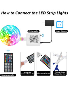 Tira LED RGB 15,24 m Ledagic con control remoto y APP 2