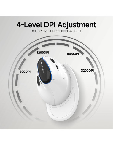 Ratón Ergonómico Vertical Inalámbrico J-Tech Digital V638W - Recargable, DPI 3200