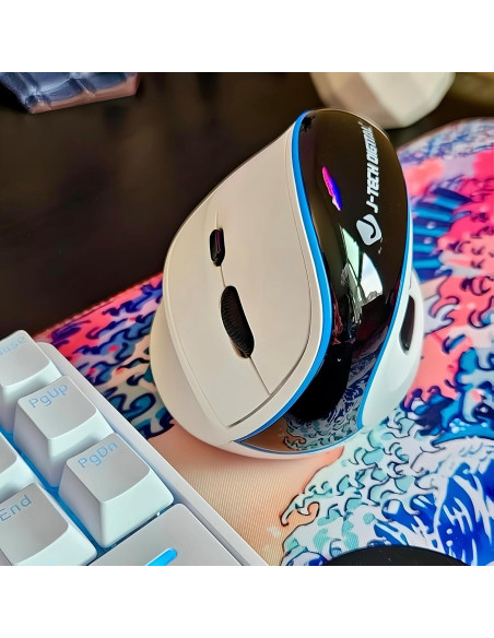 Ratón Ergonómico Vertical Inalámbrico J-Tech Digital V638W - Recargable, DPI 3200 Ratón Ergonómico Vertical Inalámbrico J-Tech Digital V638W - Recargable, DPI 3200