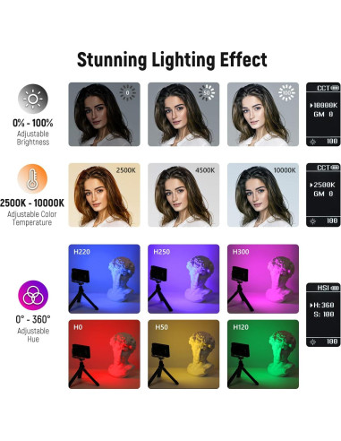 Luz de Video LED RGB NEEWER SL90 2500-10000K 4300mAh