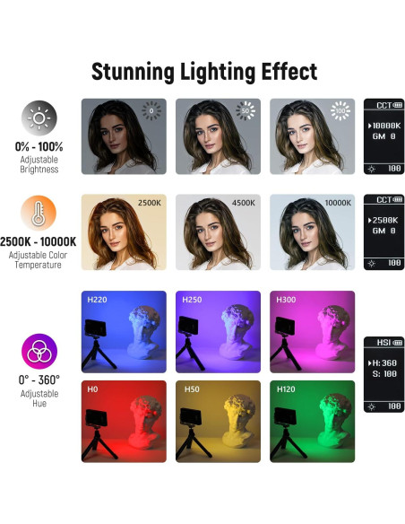 Luz de Video LED RGB NEEWER SL90 2500-10000K 4300mAh Luz de Video LED RGB NEEWER SL90 2500-10000K 4300mAh
