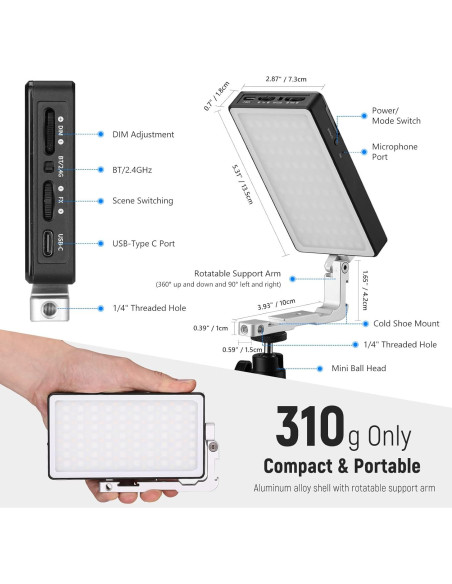 Luz de Video LED RGB NEEWER SL90 2500-10000K 4300mAh Luz de Video LED RGB NEEWER SL90 2500-10000K 4300mAh
