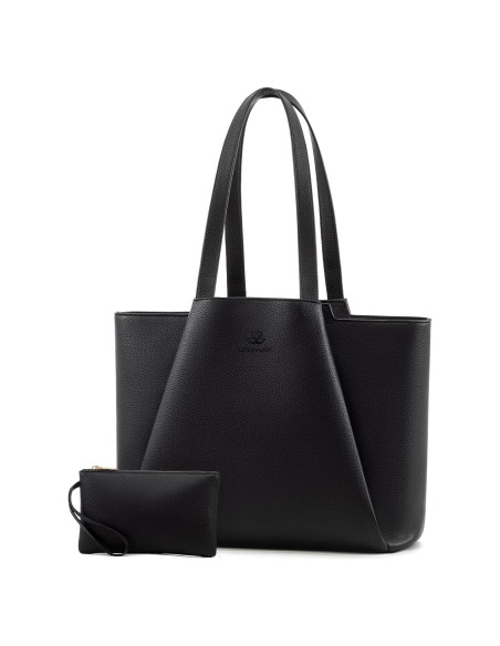 LOVEVOOK Tote para Laptop 15.6" Negro con Clutch