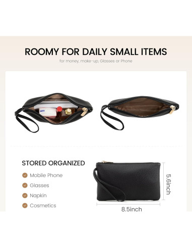 LOVEVOOK Tote para Laptop 15.6" Negro con Clutch