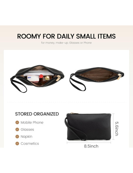 LOVEVOOK Tote para Laptop 15.6" Negro con Clutch