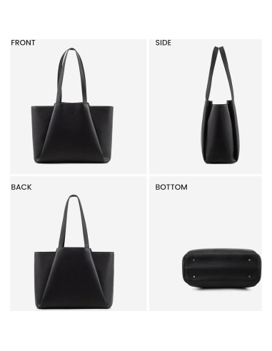 LOVEVOOK Tote para Laptop 15.6" Negro con Clutch