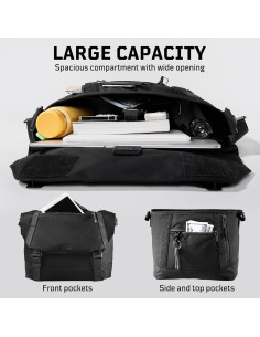 Bolsa Mensajera Táctica Unisex Negra para Laptop 14" 2