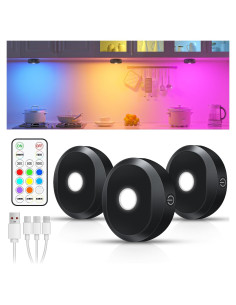 Luces LED RGB WILLED bajo gabinete recargables 3 unidades