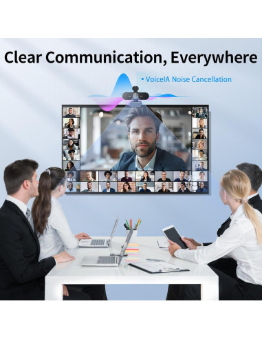 Webcam EMEET NOVA 4K - Autofoco, Duales Micrófonos, USB-A