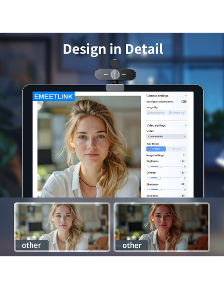 Webcam EMEET NOVA 4K - Autofoco, Duales Micrófonos, USB-A