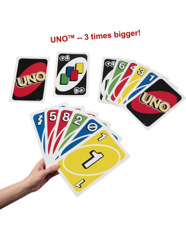 Juego de Cartas Gigante UNO Mattel para 2 a 10 Jugadores