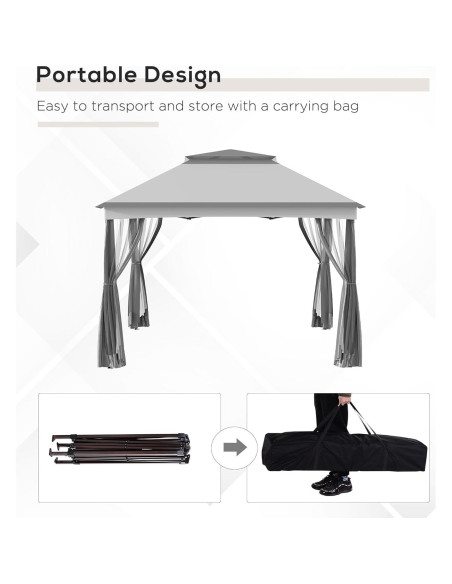 Carpa Plegable Adigyco 3.25x3.25m con Malla y Bolsa de Transporte