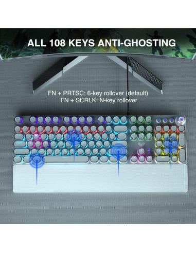 Combo Teclado Mecánico AULA F2088 y Ratón Inalámbrico SC100