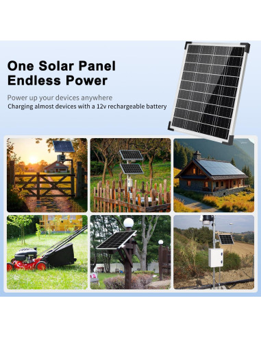 Kit Panel Solar TBER 20W 12V con Controlador 10A y Cables