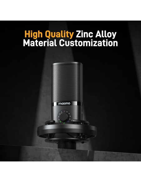 Micrófono de Condensador USB MAONO PM450S con Soporte y Control
