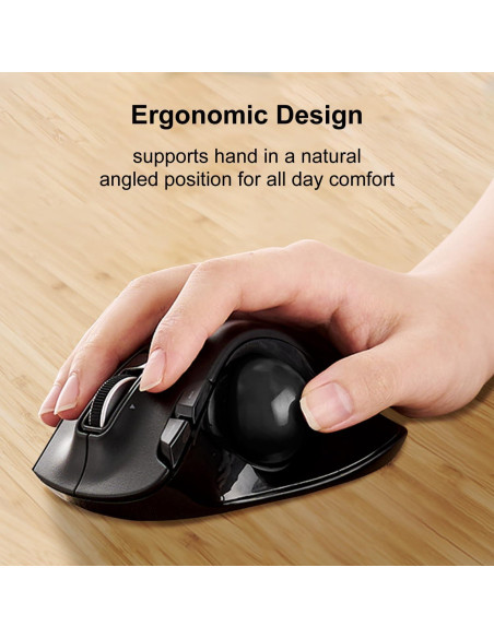 Ratón Trackball Inalámbrico ELECOM EX-G, Ergonómico, 6 Botones
