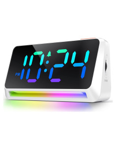 Reloj Digital LED XUANZIT con Luz Nocturna y Cargador USB