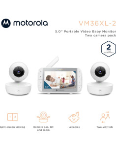 Monitor de Bebé Motorola VM36XL con 2 Cámaras y Audio 2
