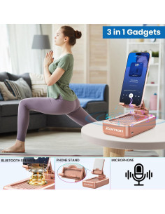 Soporte Jteman con Altavoz Bluetooth 2 en 1 - Oro Rosa 2