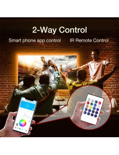 Luces LED RGB para TV DAYBETTER 4.57m Control Remoto Bluetooth 2