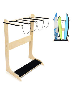 Soporte Vertical para 4 Tablas de Surf Briwooody Negro