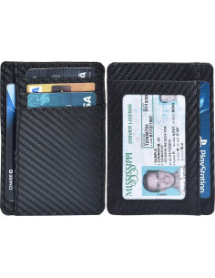 Billetera Minimalista de Cuero Clifton Heritage con RFID 7.6cm 2