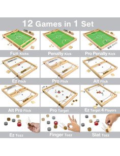 Juego de Mesa Madera Soy FLICK n KICK Deluxe 12 Juegos 2